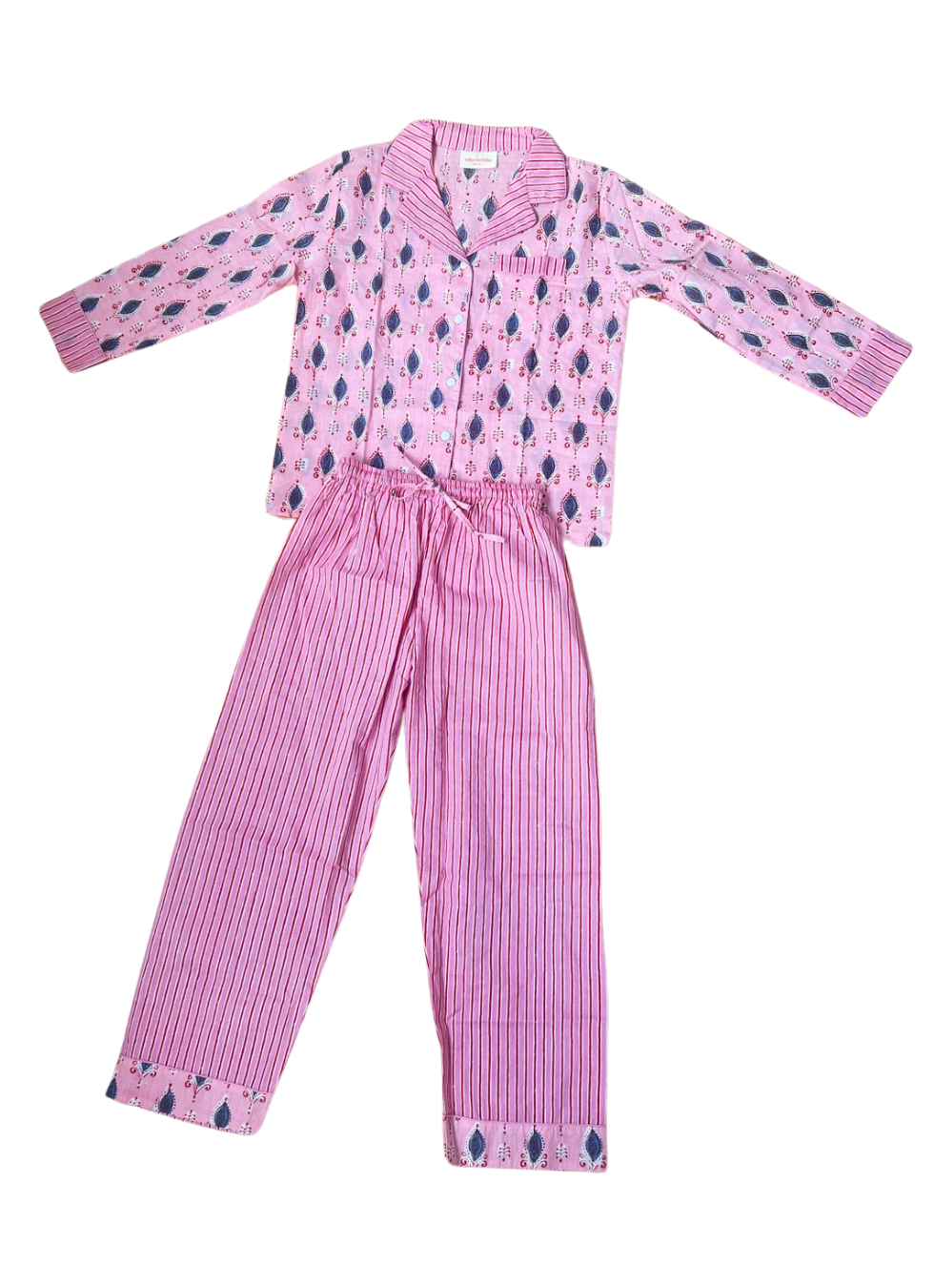 Artisane children pajama set - Pink Paisley & Stripes