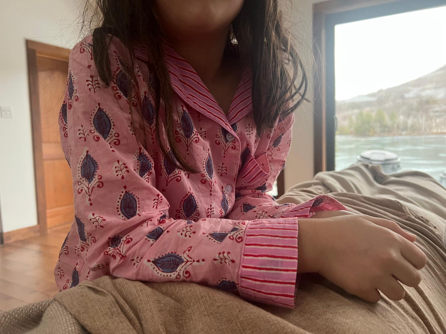 Artisane children pajama set - Pink Paisley & Stripes